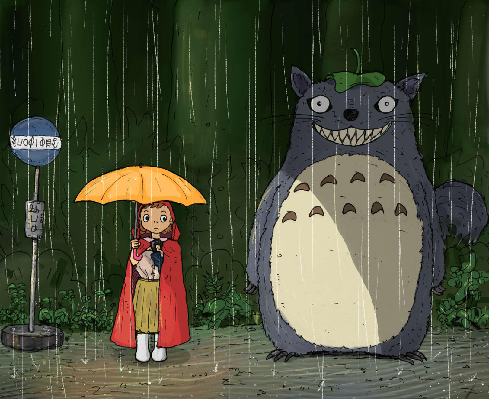 Little red riding hood + Totoro